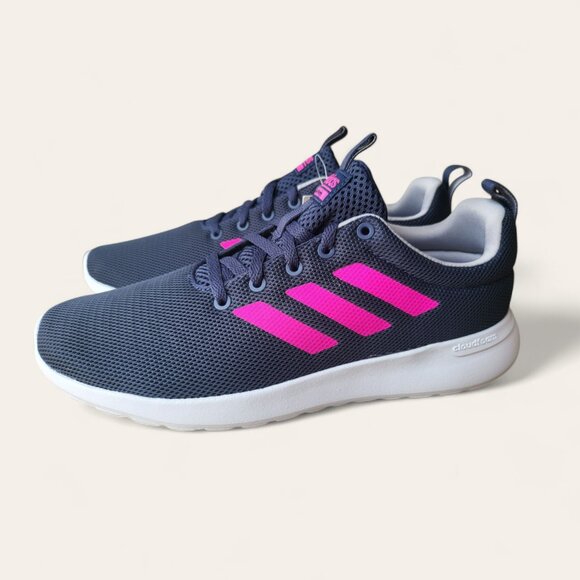 Adidas Lite Racer CLN Cloudfoam Running Shoes Navy Blue Pink Womens 6 NEW - Picture 4 of 12